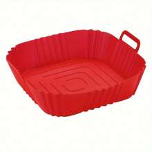 1pc Reusable Silicone Air Fryer Liner, Non-Stick Baking Pan With Handle, Air Fryer Accessory, Suitable For Baking, Roasting And Easy Cleaning - Multicolor - View 6
