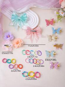 VBOOR 198 pezzi Accessori per capelli stile arcobaleno macaron sfumato sognante, adatti per le donne. Include fermagli per capelli a fiocco iridescente, fermagli per capelli a farfalla sfumato glitter, fermagli per capelli a fiore in tessuto 3D, elastici per capelli ad alta elasticità non dannosi, adatti per uso quotidiano/pendolarismo/appuntamenti, fermagli per capelli - Multicolore - Visualizzare 6