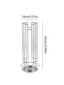 Super life Capsule Storage Rack, Coffee Capsule Storage Rack, 360 Degree Rotating, Capsule Dispenser, Capsule Storage Display Rack - Silver - View 6