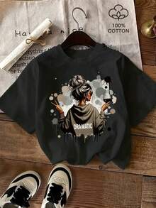 Christmas100% Printed Versatile Women'S Short-Sleeve-Shirt Mother'S DayHot Item - Black - View 1