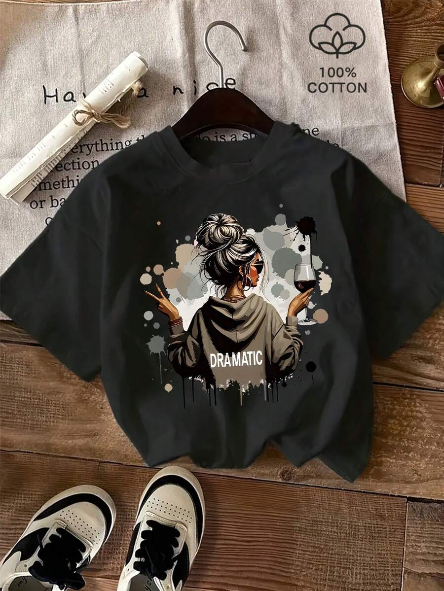 Christmas100% Printed Versatile Women'S Short-Sleeve-Shirt Mother'S DayHot Item - Black - View 1
