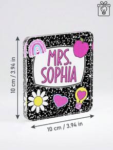 1pc Custom Teacher Acrylic Coaster, Custom Name Drink Coaster, Customizable Text Cup Mat, Cute Teacher Appreciation Gift,Perfect Gift For Back To School,Teachers And Coworkers - Multicolor - View 6