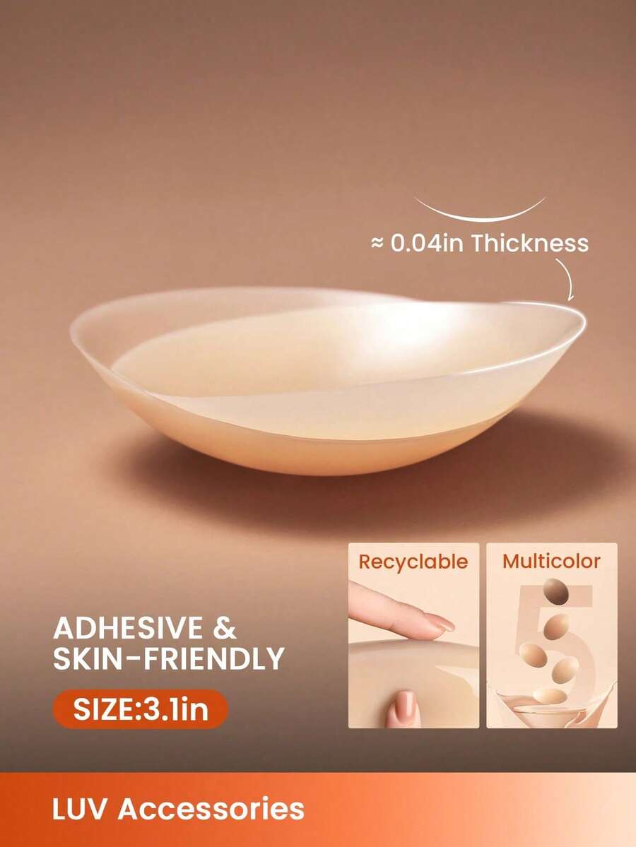 LUVLETTE Reusable Sticky Adhesive Silicone No Show Nipple Covers-A Good Choice For Slim-Fitting T-Shirts Wedding Bra