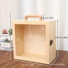 1pc Wooden Storage Box In Different Sizes For Home, Suitable For Decor, Gift For Friends, Transparent Lid Exquisite Creative Storage Box Gift Box - Multicolor - View 14