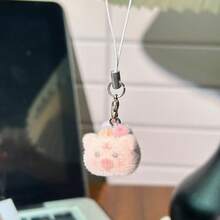 3D Flocked Cake Phone Charm Cartoon Animal Food Toy Lanyard Pig Rabbit Bag Pendant Cute Sweet Accessory - Multicolor - View 14