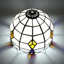 1pc Iridescent Diamond Style Colorful Glass Lampshade, Top Diameter 1cm, Bottom Diameter 20cm, For Table Lamp, Pendant Light, Wall Lamp, Ceiling Light Replacement Lampshade - Style 31 - View 2