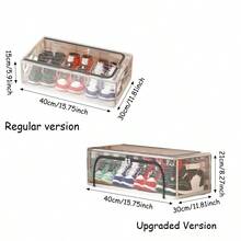 2pcs/1pc Foldable Underbed Storage Box, Multifunctional Transparent Storage Bin, PVC Waterproof Shoe Box, Wardrobe Organizer Box, Room Storage Box, With Zipper, Dustproof And Moisture-Proof, Home Storage Box, Suitable For Clothes, Shoes, Toys - Transparent - View 8