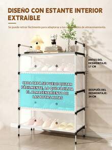 Double Shoe Rack Organizer With Waterproof Fabric Cover, 8-Tier Steel Frame Shelf, 8-Tier Canvas Shoe Rack, Shoe Cabinet, Freestanding Shoe Organizer For Living Room And Hallway, Can Store 36 Pairs Of Shoes With Dustproof Cover. - 銀色 - 查看 2