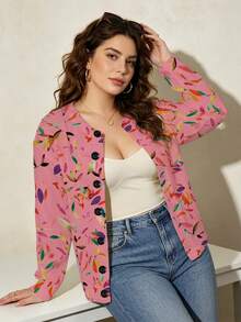 ASHKATIA Women's Plus-Size Vintage Cardigan Sweater, Fall Winter Knit For Social Occasions - Multicolor - View 15