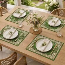1pc Persian Style Placemat, Breakfast Mat, Coffee Mat, Coaster Set, Bowl & Plate Mat, Home Decor, Kitchen Accessory, Easy To Clean Placemat, Suitable For Home, Kitchen, Dining Room Table Decor, Holiday Gift, Multi-Piece Combination Set, Linen Placemat - Multicolor - View 1