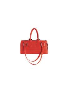 Rollcall Fashionable Solid Color PU Drawstring Mini Handbag, Metallic Color Crossbody Shell Bag For Women - Orange - View 2