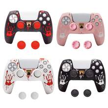 Funda protectora de silicona suave para mando de juego, pegatina de patrón de araña para panel táctil del mando, accesorios de tapa de joystick - Ver 2