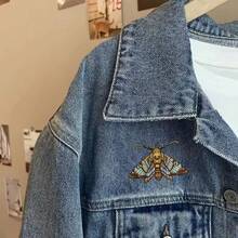 1/2/5入彩色飛蛾刺繡貼布 燙貼縫製補丁 適用於衣物帽子包款夾克 DIY禮物 天然徽章附熱熔膠 - 多色 - 查看 4