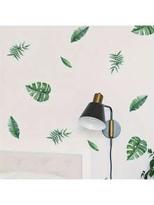 6pcs/Set Green Leaf Stickers, Removable Waterproof Vinyl Decals, Suitable For Home Room Wall Decoration Wallpaper, Home Decor, Room Decor, Wall Decor, Green Leaf Stickers - Multicolor - View 4
