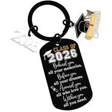 1 Peça Chaveiro de Formatura 2026 com Placa de Identificação Gravada Inspiradora, Pingente de Capelo e Diploma, Acessório para Mochila de Estudante, Presente de Volta às Aulas e Halloween - Multicolorido - Visão 18