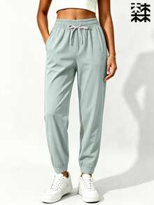 mulinsen Women's Versatile Casual Jogger Pants, Suitable For Lounging And Workout - Green - View 2