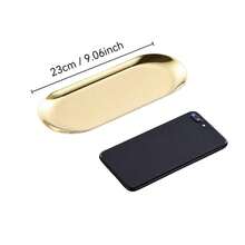 Creative Metal Oval Tray (Gold), Christmas Gold Serving Plate, Fruit Plate, Dessert Plate, Snack Plate, Salad Plate, Cake Plate, Suitable For Restaurant Kitchen, Dining Table, Kitchen, Christmas - Gold - View 14