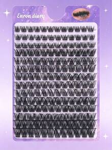168 Peças Cílios Postiços Naturais Macios e Fofos em Cachos, Comprimento Misto & Naturalmente Encaracolados, Extensões de Cílios Reutilizáveis, Perfeito para DIY em Casa, Uso Diário, Encontros, Festas & Festivais, Presente Ideal para Mulheres - D - Visão 7