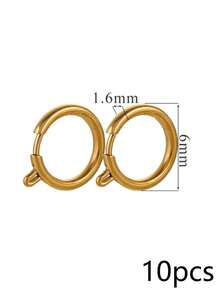 10 Pcs Round Spring Gate Clasps, 304 Stainless Steel 18K Gold Plated Open Jump Rings For DIY Handmade Necklaces, Bracelets And Keychains - Slingshot Buckle - View 15