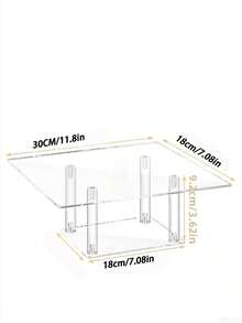 Soporte para pasteles de acrílico de alta gama, soporte de exhibición transparente para postres y hora del té, caja de flores, bandeja de almacenamiento de cosméticos, estante de exhibición - transparente - Ver 6