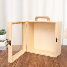 1pc Wooden Storage Box In Different Sizes For Home, Suitable For Decor, Gift For Friends, Transparent Lid Exquisite Creative Storage Box Gift Box - Multicolor - View 2