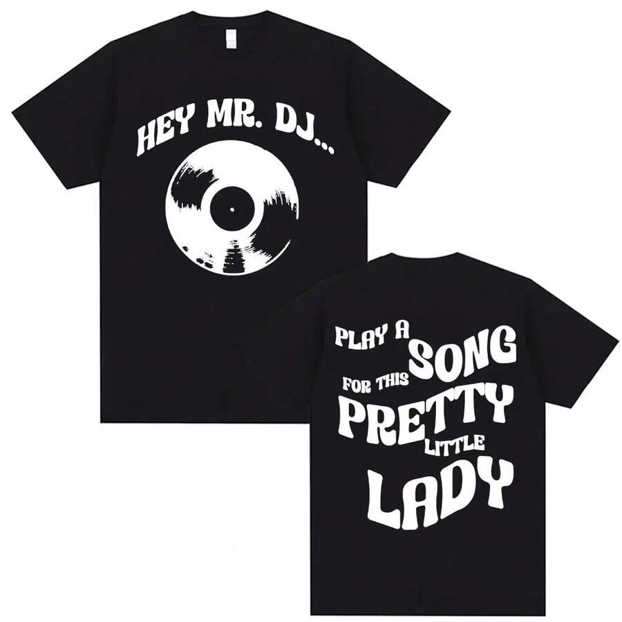 Magliette personalizzate con stampa Romantic Tour 2026 per uomo e donna, stile urbano hip hop punk casual, maniche corte in cotone - nero - Visualizzare 1