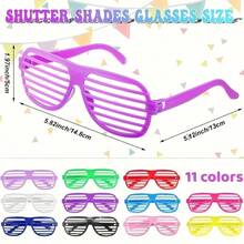 6/12pcs Shutter Frame Glasses, Colorful 80s And 90s Party Accessories, Birthday Party Supplies, Colorful Holiday Novelties, Plastic, No Power Required, Costume Party Glasses, Lensless Party Decoration Glasses, Random Color - View 5