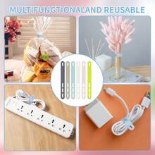 6 piezas Organizador de cables + 7 piezas Funda protectora - Organizador de cables multifuncional colorido, organizador de cables de datos de auriculares y cables de red, bridas de silicona ajustables, funda protectora de cables de datos, protector espiral de cables de carga, juego de protección de cables de carga de teléfono - Ver 5