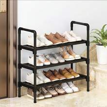 1 Set Fashionable & Elegant Multi-Functional Shoe Rack, Minimalist Multi-Layer Home Shoe Rack, Entryway Furniture, College Dorm Simple Shoe Rack, Space-Saving Shoe Rack, Shoe Cabinet Entryway, Suitable For Storing Various Styles And Sizes Of Shoes, Umbrellas And Bags, Economical & Practical Multi-Functional Shoe Cabinet, Suitable For Home Essential Shoe Rack Storage, Also Suitable For Shoe Store Shoe Rack Storage, Applicable For Autumn Promotion And Christmas Events - Black - View 8