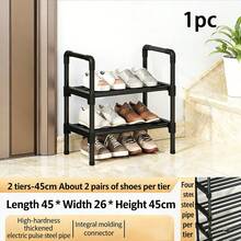1 Set Fashionable & Elegant Multi-Functional Shoe Rack, Minimalist Multi-Layer Home Shoe Rack, Entryway Furniture, College Dorm Simple Shoe Rack, Space-Saving Shoe Rack, Shoe Cabinet Entryway, Suitable For Storing Various Styles And Sizes Of Shoes, Umbrellas And Bags, Economical & Practical Multi-Functional Shoe Cabinet, Suitable For Home Essential Shoe Rack Storage, Also Suitable For Shoe Store Shoe Rack Storage, Applicable For Autumn Promotion And Christmas Events - Black - View 9