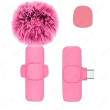 Nuevo Micrófono Lavalier Inalámbrico Portátil para Grabación de Audio y Video, Mini Micrófono para iPhone, Android, PC, Cámara, Transmisión en Vivo, Juegos y Teléfono - USB 2 en 1 rojo con conector C - Ver 10