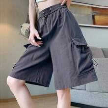 Pantalones Cortos Casuales de Verano para Mujer, Estilo Dulce y Fresco, Finos, de Secado Rápido, Corte , Estilo American... - vino tinto - Ver 6