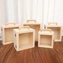 1pc Wooden Storage Box In Different Sizes For Home, Suitable For Decor, Gift For Friends, Transparent Lid Exquisite Creative Storage Box Gift Box - Multicolor - View 1