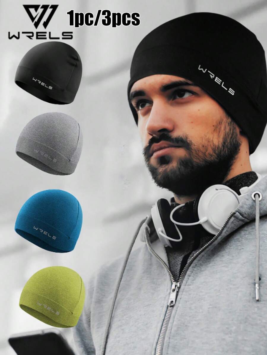 WRELS 1pc/3pcs Outdoor Sports Sweat-Wicking Soft Skin-Friendly Sports Caps, Elastic Fitness Hats For Men & Women For Running, Cycling And Hiking