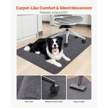 Alfombrilla para silla, 55 x 35 pulgadas, alfombrilla para silla de oficina para suelos duros, protector de suelo para sillas con ruedas, superficie de poliéster, antideslizante y fácil de limpiar, alfombra de deslizamiento suave debajo del escritorio para oficina en casa (gris oscuro) - 55 x 35 pulgadas - Ver 5
