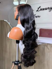 Body Wave 200% Density 13x4 HD Transparent Lace Frontal Human Hair Wigs 38 40 Inches Brazilian Pre Plucked With Baby Hair Water Wave Lace Front Wig For Women Natural Black - Natural Black - 查看 5
