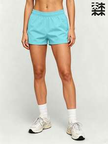mulinsen Women's Outdoor Multi-Functional Shorts, Printed Drawstring Design, Comfortable And Skin-Friendly Shorts - Baby Blue - View 4
