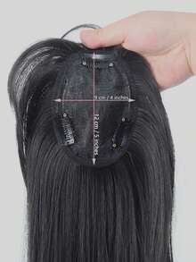 Invisible Seamless Long Straight Wig Bangs Clip-In Hair Topper Natural Replacement Hairpiece, Suitable For Gray Hair, Halloween - Multicolor - View 3
