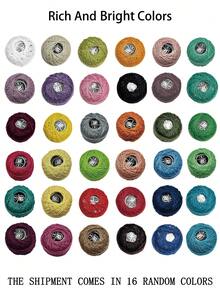 12/16 Colors DIY Lace Yarn Set, Solid Color Or Dual Color Optional, Random Color Box, Soft And Smooth Lace Yarn, Crochet Accessories, Cross Stitch, Embroidery, Mini Dolls, Handmade Hair Clips - Lace Thread - View 10