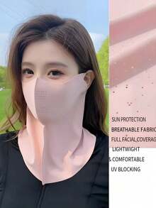 1PC New Ice Silk Full Face Sun Protection Mask Summer Protective Neck Guard Integrated Sunshade UV Protection Breathable Mask - Ice Silk Full Face - View 3