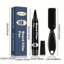Waterproof Beard Filler Pen Set For Men - Long-Lasting Coverage, Creating Clean, Natural-Looking Beards - Includes Brush, Perfect Gift - Beard Comb + brush - View 6