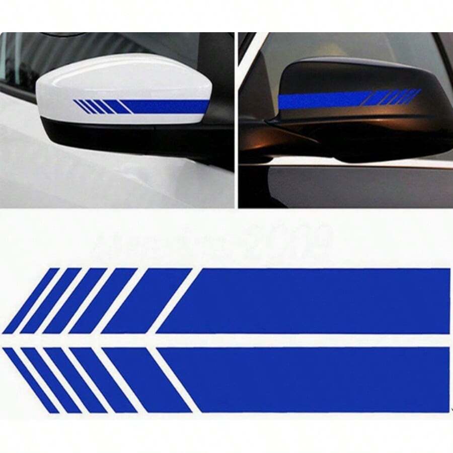 1 Pair Car Rearview Mirror Striped Decorative Stickers - A - View 1