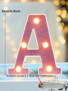 16cm 白色發光 A-Z LED 字母燈,電池供電,臥室裝飾字母夜燈,婚禮裝飾,生日派對裝飾,女孩房/兒童房裝飾字母燈,節日居家酒吧裝飾字母燈,字母燈 - 深粉紅色 - 查看 11