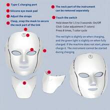 Red Light Therapy Face Mask For Facial Care, LED Facial Light Therapy, Infrared Face Mask, Suitable For Home, Work, Travel, Yoga, And As A Gift For Women - 查看 5