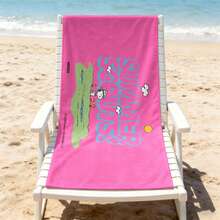Serviette de plage Peanuts Snoopy rose vif avec scène extérieure fantaisiste & impression de texte "SUMMER SCOUTS!" Serviette de plage ultra douce, parfaite pour la piscine, la plage d'été et les voyages - A - Voir 2