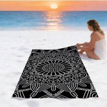 1pc Realistic 3D Dolphin Print Microfiber Beach Towel, Quick Dry Sand Resistant Super Absorbent Swimming Towel, Large Rectangle Beach Blanket For Summer Vacation Pool Travel Camping Bath Use - Multicolor - View 4