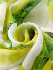 Women's Floral Print Scarf, Casual Versatile, Suitable For Daily Wear - Green - View 10