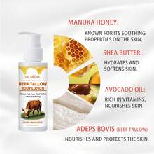 Tallow & Honey Skin Softening Moisturizing Set (200g Body Scrub + 100ml Body Lotion), Contains Grass-Fed Tallow, Manuka Honey, Niacinamide & Shea Butter, For Gentle Exfoliation, Improving Rough Chicken Skin, Deep Moisturizing, Softening & Brightening Skin, Suitable For Men And Women - All - View 11