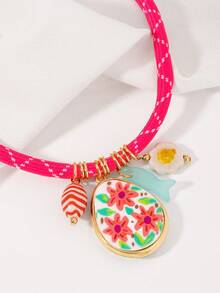 1pc Bohemian Vacation Eggshell Flower Women's Necklace (Random Accessory Color) - Multicolor 5 - View 3