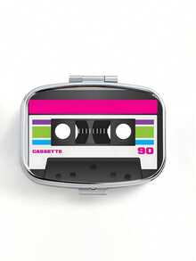 Square Pill Box With Printed Pattern And Magnetic Strip, Portable Pill Storage Compartment, Mini Metal Storage Box, Portable Jewelry And Pill Box, Travel Pill Box, Large Capacity Compartment, Weekly Pill Organizer Box, Suitable For Daily Medications And Vitamins, Essential For Doctors And Nurses, Emergency Needs, Travel, Hiking Emergency Rescue, Personalized Creative Gift With Logo - Multicolor - View 10